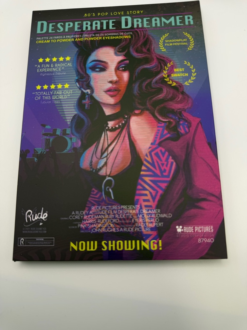 RUDE Desperate Dreamer Palette — Purple & Teal Pop Art Cover